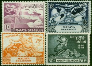 Selangor 1949 UPU Set of 4 SG111-114 Fine LMM