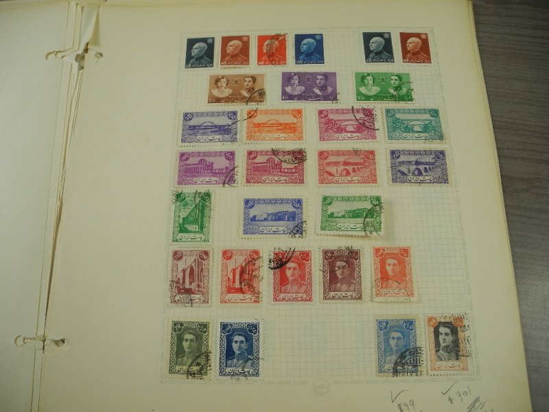 PERSIA, old time assortment of Stamps hinged on remainder/overlapping pages