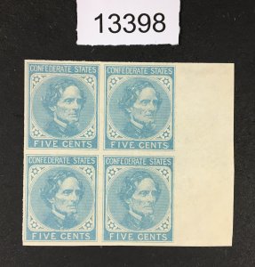 MOMEN: US STAMPS  CSA # 6 MINT OG NH BLOCK VF+ $200+ LOT #13398