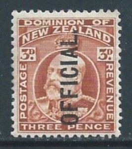 New Zealand #O35 MH 3p Edward VII Issue Ovptd. Official