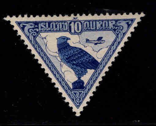 Iceland Scott C3 MH* 1930 Gyrfalcon Bird Airmail stamp