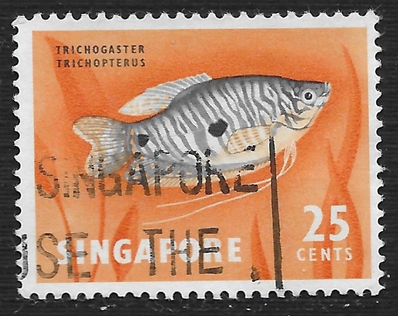 Singapore #59 25c Malayan Fish - Twospot Gournami
