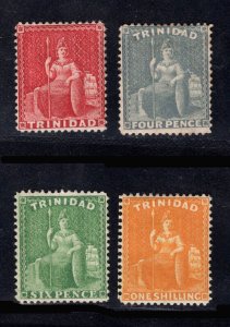 MOMEN: TRINIDAD STAMPS SG #75-78 P14 1876 CROWN CC MINT OG H £485 LOT #68825*