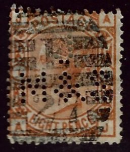 Great Britain SCV#73 Perfin Used Fine hr SCVS350.00.....Enhance your collection!