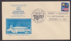 UNITED STATES USA 1987 MINNESOTA TWINS WORLD SERIES CHAMPIONS BASEBALL SP. COVER