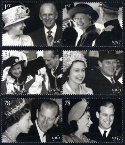 Great Britain 2007 Diamond Wedding Anni. QE II Prince Phillip  MNH # 2515a-2519a