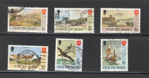 Great Britain - Isle of Man #15, 17, 20-1, 26-7  VF, Used, CV $6.25 .... 2930018