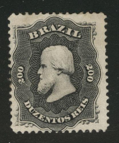 Brazil Scott 59 MH*1866 Dom Pedro stamp perf 12  CV$120