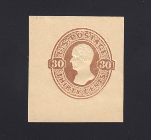 Scott #U340a 30c Brown Hamilton Mint Cut Square, Cat $40.00