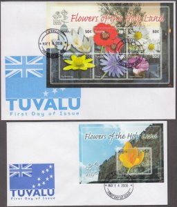 TUVALU Sc#1063a-f,64 FDC SET of 2 SHEET of 6 + S/S 60th ANN STATE of ISRAEL