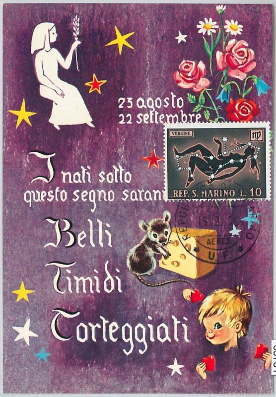 63781 -  SAN MARINO -  MAXIMUM CARD 1970  Horoscope ZODIAC 	Virgo