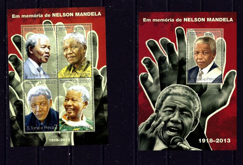 St Thomas and Prince Is 2627-28 MNH Nelson Mandela Memoriam