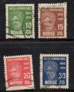 Norway Sc 145-8 1929 Niels Abel stamp set used