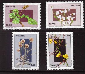 Brazil Scott  1760-1763  MNH** flower stamp set