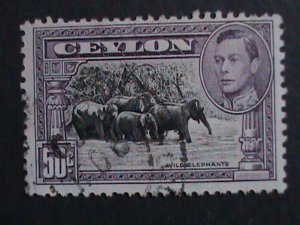 ​CEYLON- 1938 SC#278-89 OVER 84 YEARS OLD-KING GEORGE VI-USED-SET VERY FINE