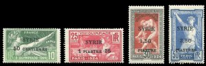 Syria #133-136 Cat$120, 1924 Olympics Games, set of four, hinged