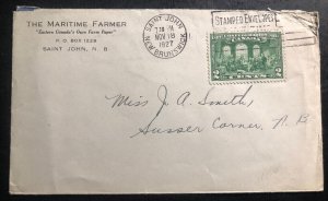 1927 St John Canada The Maritime Farmer cover To Sussex