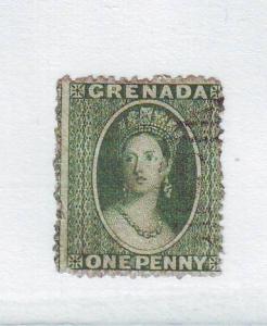 Grenada Sc 5B 1873 1d green Victoria stamp used