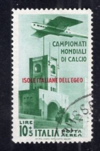 Aegean Islands 1934 Soccer Airmail 10L VF Used #C31 CV$170