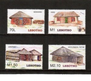 Lesotho 2004 - Basotho Houses - Set of 4 Stamps - Scott #1362-5 - MNH