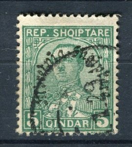 ALBANIA; 1928 early Kingdom of Albania Optd issue fine used 5q. value