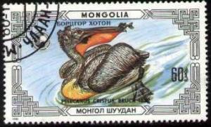Bird, Pelican, Mongolia stamp SC#1538a used