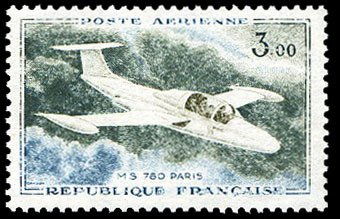 France, Air Post #C38var, 1960 MS 760 Paris, defective impression variety, ne...