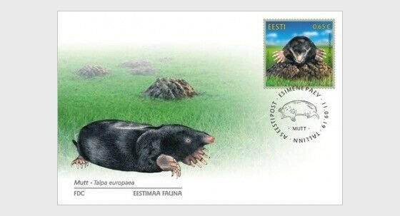 H01 Estonia 2019 Estonian Fauna – The Mole  FDC