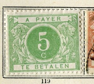 BELGIUM; 1896 early classic Postage Due issue fine mint hinged 5c. value