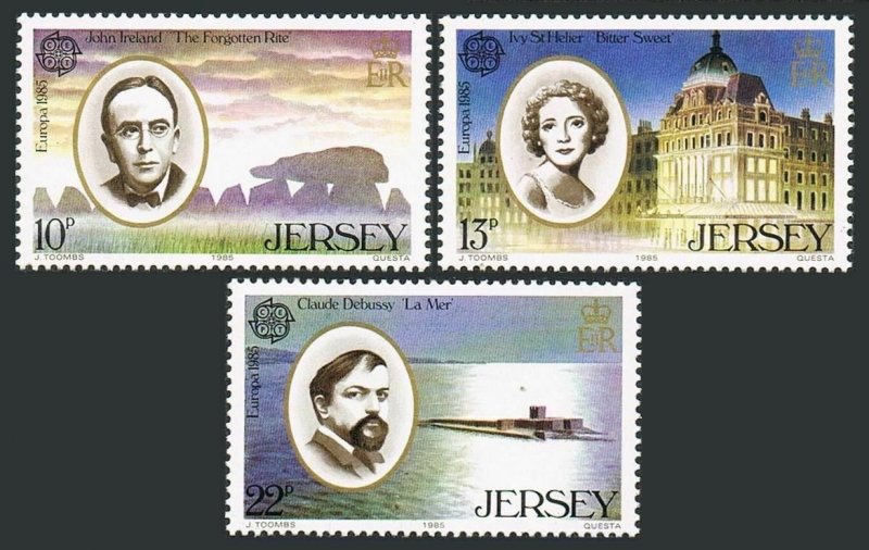 Jersey 353-355,MNH.Michel 347-349. EUROPE CEPT-1985,Performing Arts.Composers,