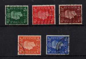 GB KGVI 1937 Sideways WMK good used set SG462A-466A WS35244