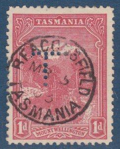 TASMANIA 1903 1d with official T perfin - BEACONSFIELD cds..................Q619