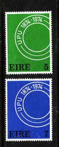 Ireland-Sc#363-4-unused NH set-UPU postmark-1974-