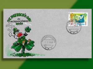 Iceland Celebrates St. Patrick's Day 1999 in Patreksfjörður !  Handcolored FDC