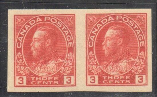 Canada #138 XF MINT NH Imperf Pair C$75.00