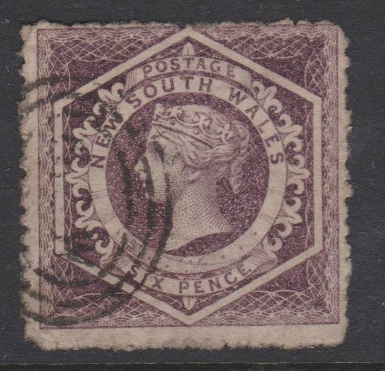 New South Wales 1860 QV 6d Diadem Sc#40 Used