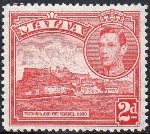 Malta 1943 2d scarlet MH