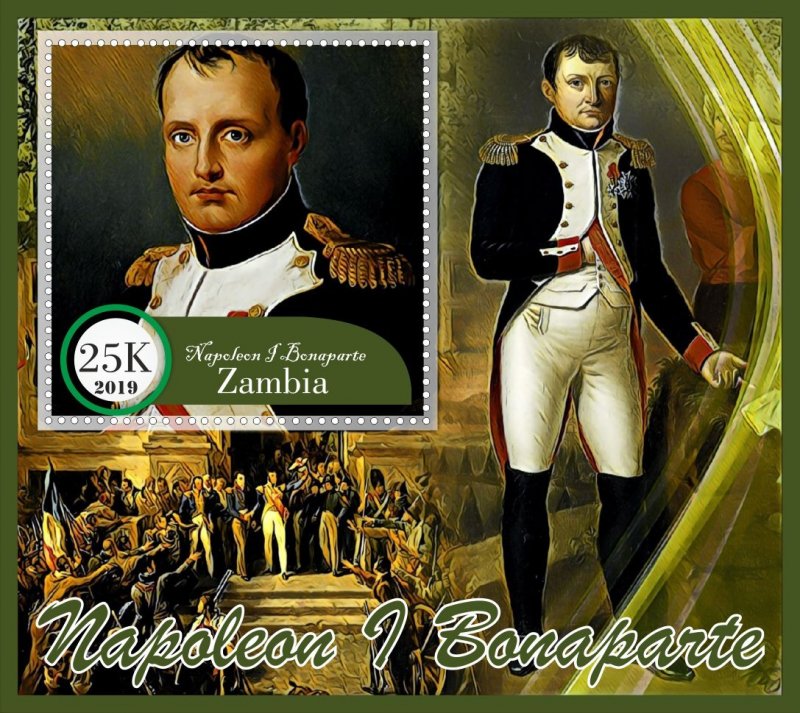 Stamps. Napoleon Bonaparte 6 sheets perf Zambia MNH **