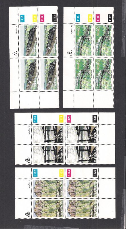 SOUTH AFRICA - TRANSKEI SC# 215-18I  4 CONTROL BKS/4 # 1110-25   FVF/MNH 1989