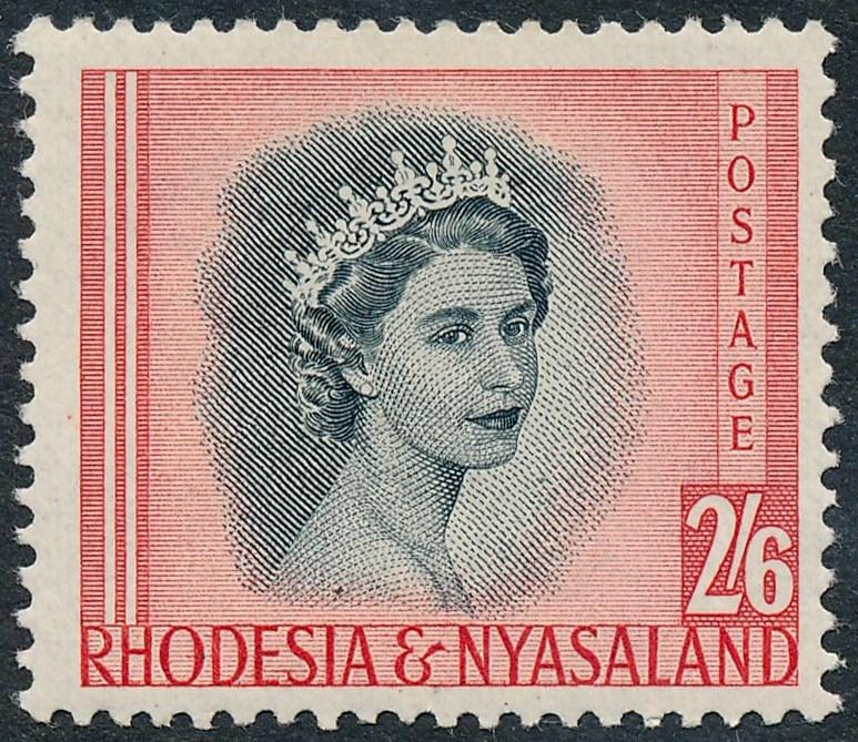 Rhodesia & Nyasaland 1954 2s6d Black & Rose-Red SG12 MNH