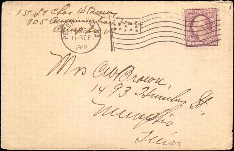 VIRGINIA PETERBURG 1918 FEB 23 FLAG CANCEL