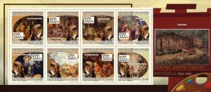 GUINEA - 2009 - A J T Monticelli Paintings - Perf 8v Sheet - Mint Never Hinged