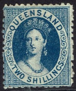 QUEENSLAND 1880 QV CHALON 2/- ORGINAL GUM