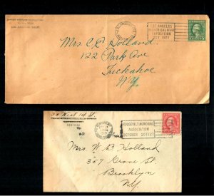 PHt 2 Covers Slogans RARE 1919 Roosevelt Mem. Association 1919, L.A. Expo 1923