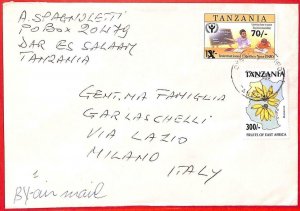 aa3818 - TANZANIA - POSTAL HISTORY - AIRMAIL COVER to ITALY 1996 Bananas FRUIT