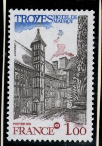 FRANCE Scott 1611 MNH** 1978 Maurois Palace, Troyes tamp