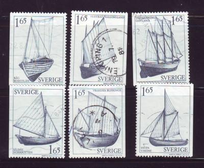 Sweden Sc1360-55 1981 sail boat stamps used