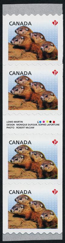 Canada 2604i Inscription Gutter Strip MNH Baby Woodchucks