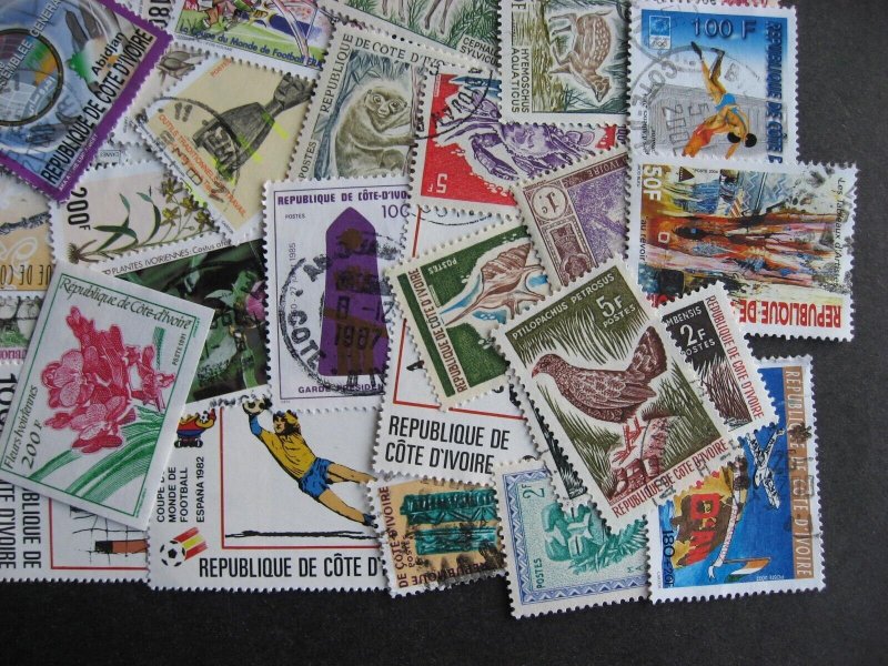 Ivory Coast collection of 55 different U, M, up to 2005 era, check them out!