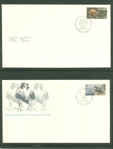 Canada 732/752 1977-78 2 U/A FDCs; Endangered Wildlife, Eastern Cougar, Perigrine Falcon